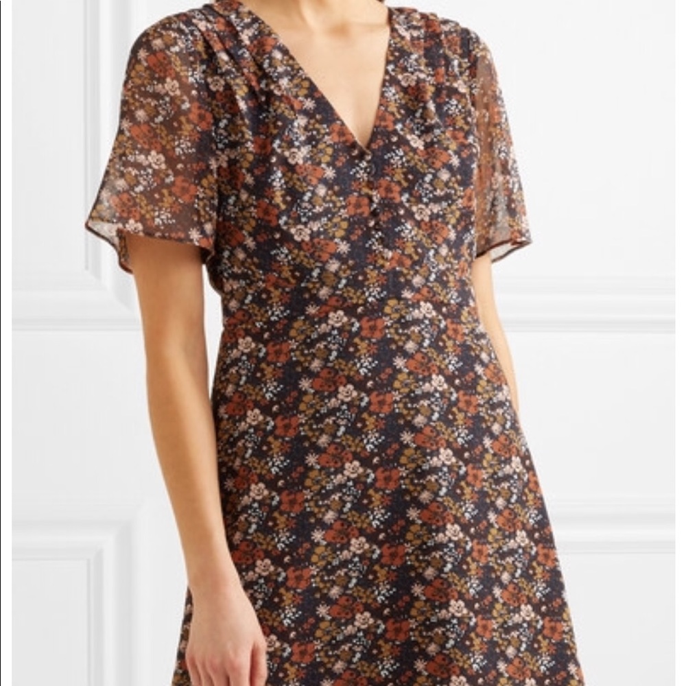 Madewell Floral Print Chiffon Mini Dress
